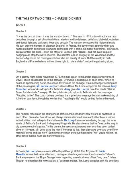 a tale of two cities book 1, chapter 3 summary sparknotes|A Tale of Two Cities Book the First: Recalled to Life  .